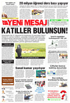 YENİ MESAJ 9 Eylül 2024 gazete manşeti