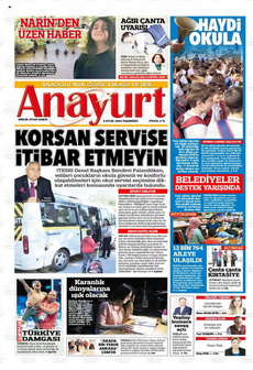 ANAYURT 9 Eylül 2024 gazete manşeti