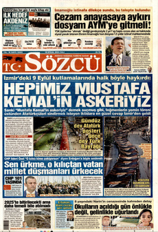SÖZCÜ 10 Eylül 2024 gazete manşeti