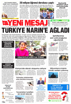YENİ MESAJ 10 Eylül 2024 gazete manşeti
