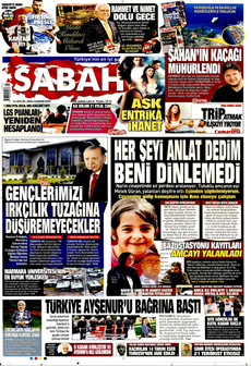SABAH 14 Eylül 2024 gazete manşeti