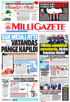 MİLLİ GAZETE 14 Eylül 2024 gazete manşeti