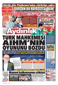 AYDINLIK GAZETESİ 14 Eylül 2024 gazete manşeti