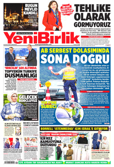 YENİBİRLİK 14 Eylül 2024 gazete manşeti