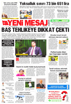 YENİ MESAJ 17 Eylül 2024 gazete manşeti