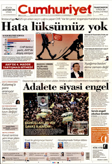 CUMHURİYET 20 Eylül 2024 gazete manşeti