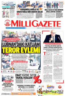 MİLLİ GAZETE 20 Eylül 2024 gazete manşeti