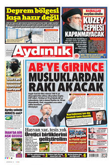AYDINLIK GAZETESİ 20 Eylül 2024 gazete manşeti