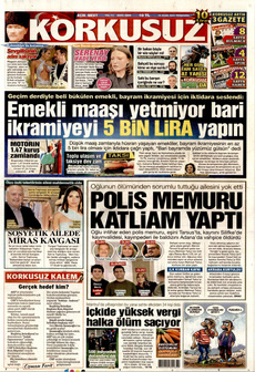 KORKUSUZ 16 Ocak 2025 gazete manşeti