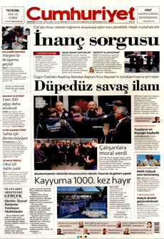 CUMHURİYET 18 Ocak 2025 gazete manşeti