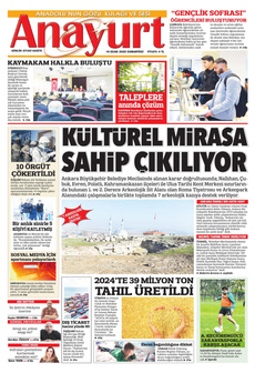 ANAYURT 18 Ocak 2025 gazete manşeti