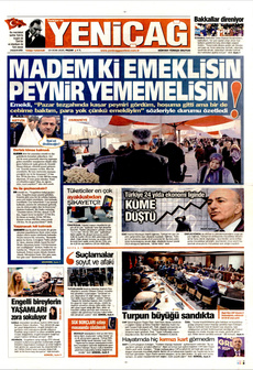 YENİÇAĞ 19 Ocak 2025 gazete manşeti