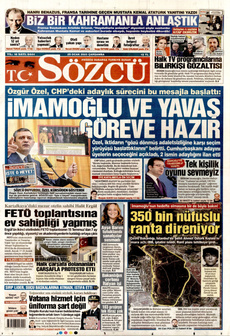 SÖZCÜ 29 Ocak 2025 gazete manşeti