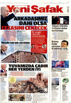 YENİ ŞAFAK 29 Ocak 2025 gazete manşeti