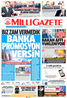 MİLLİ GAZETE 29 Ocak 2025 gazete manşeti