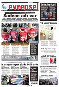 EVRENSEL 29 Ocak 2025 gazete manşeti