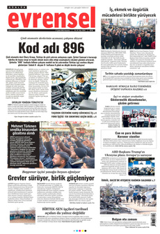 EVRENSEL 17 Şubat 2025 gazete manşeti