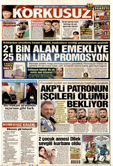 KORKUSUZ 16 Şubat 2025 gazete manşeti
