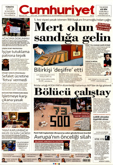 CUMHURİYET 18 Şubat 2025 gazete manşeti