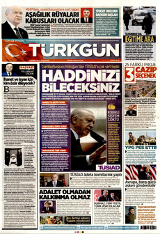 TÜRKGÜN 20 Şubat 2025 gazete manşeti