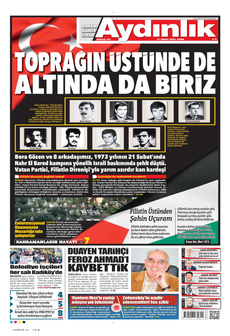 AYDINLIK GAZETESİ 21 Şubat 2025 gazete manşeti