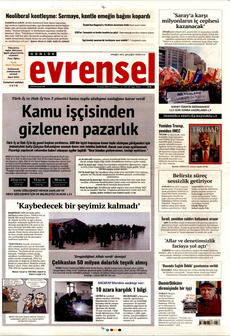 EVRENSEL 22 Şubat 2025 gazete manşeti