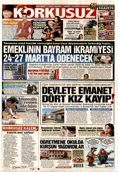 KORKUSUZ 22 Şubat 2025 gazete manşeti