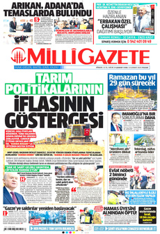 MİLLİ GAZETE 23 Şubat 2025 gazete manşeti