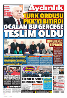 AYDINLIK GAZETESİ 28 Şubat 2025 gazete manşeti