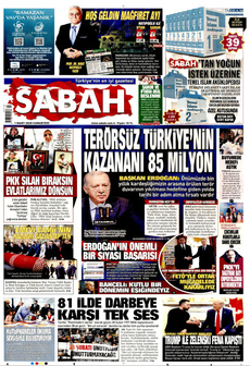 SABAH 1 Mart 2025 gazete manşeti
