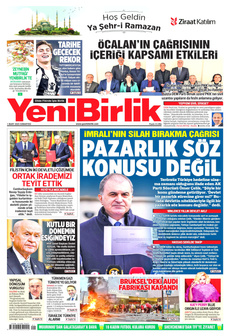 YENİBİRLİK 1 Mart 2025 gazete manşeti