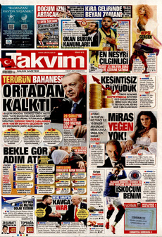 TAKVİM 1 Mart 2025 gazete manşeti