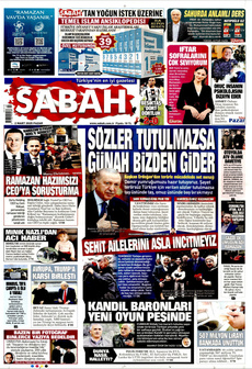 SABAH 2 Mart 2025 gazete manşeti