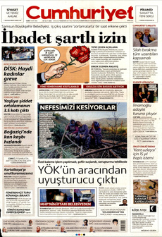 CUMHURİYET 7 Mart 2025 gazete manşeti