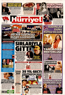 HÜRRİYET 8 Mart 2025 gazete manşeti