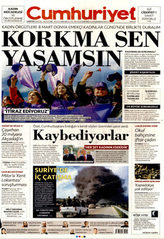 CUMHURİYET 8 Mart 2025 gazete manşeti
