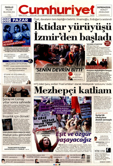 CUMHURİYET 9 Mart 2025 gazete manşeti