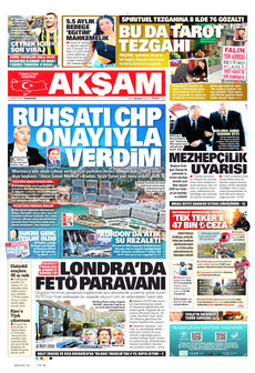 AKŞAM 13 Mart 2025 gazete manşeti