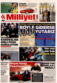 MİLLİYET 13 Mart 2025 gazete manşeti