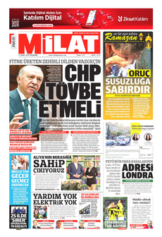 MİLAT 13 Mart 2025 gazete manşeti