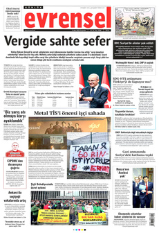 EVRENSEL 13 Mart 2025 gazete manşeti