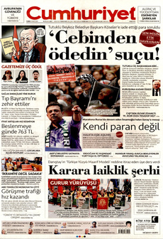 CUMHURİYET 14 Mart 2025 gazete manşeti