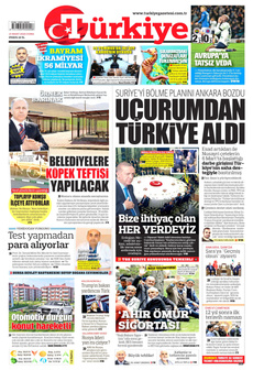 TÜRKİYE GAZETESİ 14 Mart 2025 gazete manşeti