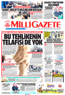 MİLLİ GAZETE 14 Mart 2025 gazete manşeti