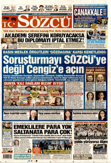 SÖZCÜ 15 Mart 2025 gazete manşeti