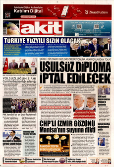 YENİ AKİT 16 Mart 2025 gazete manşeti