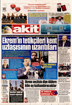 YENİ AKİT 18 Mart 2025 gazete manşeti