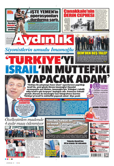 AYDINLIK GAZETESİ 18 Mart 2025 gazete manşeti