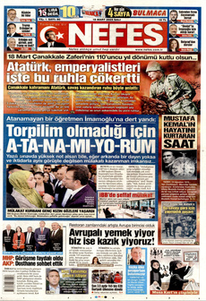 NEFES 18 Mart 2025 gazete manşeti
