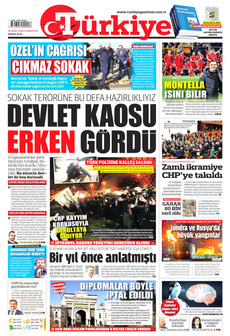 TÜRKİYE GAZETESİ 22 Mart 2025 gazete manşeti